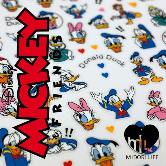 DISNEY (Daisy & Donald Duck) Fingernail Stickers Manicure Decals - Picture 1 of 9